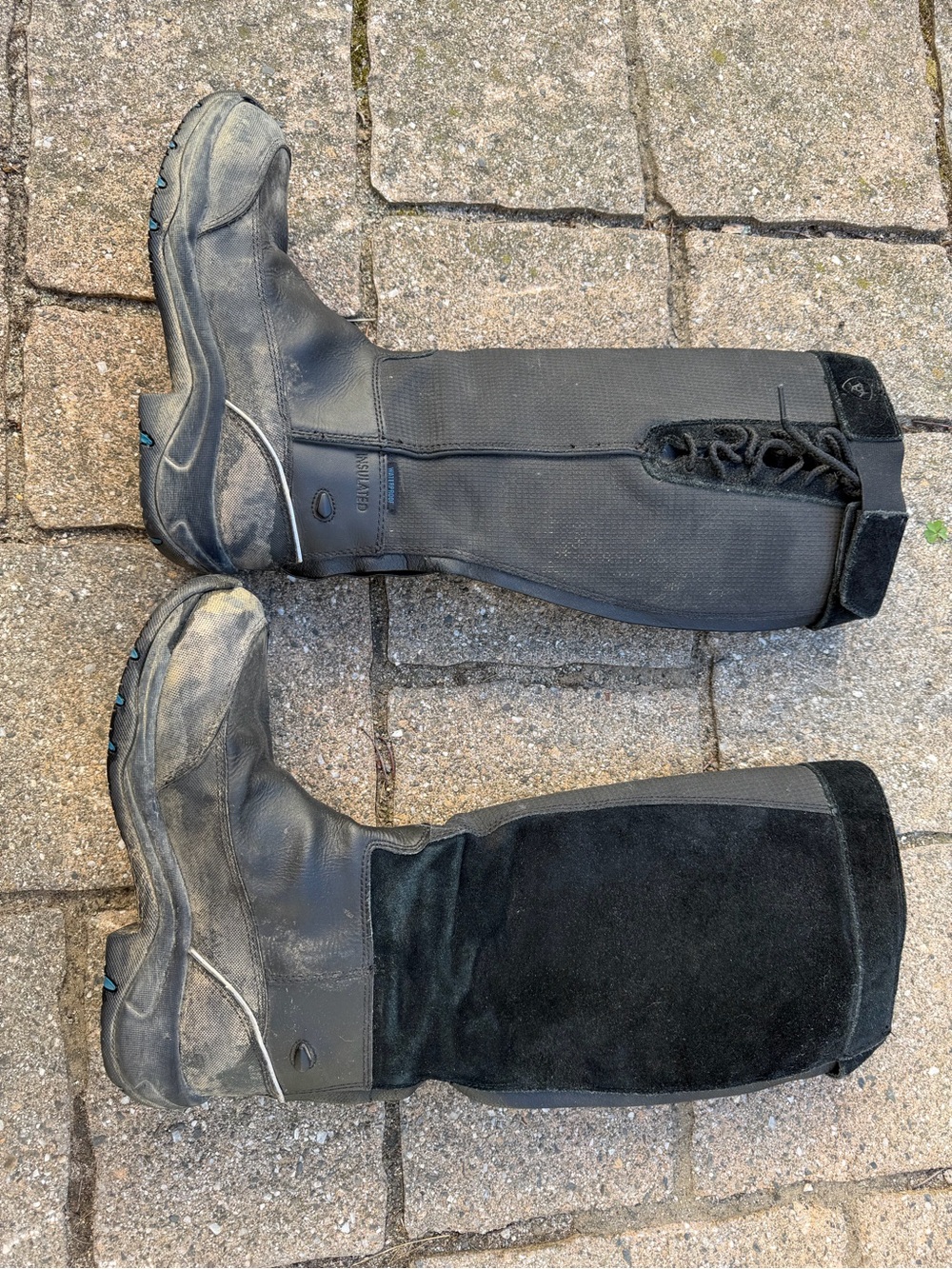 Ariat Teal Fleece-Lined Boot Interior